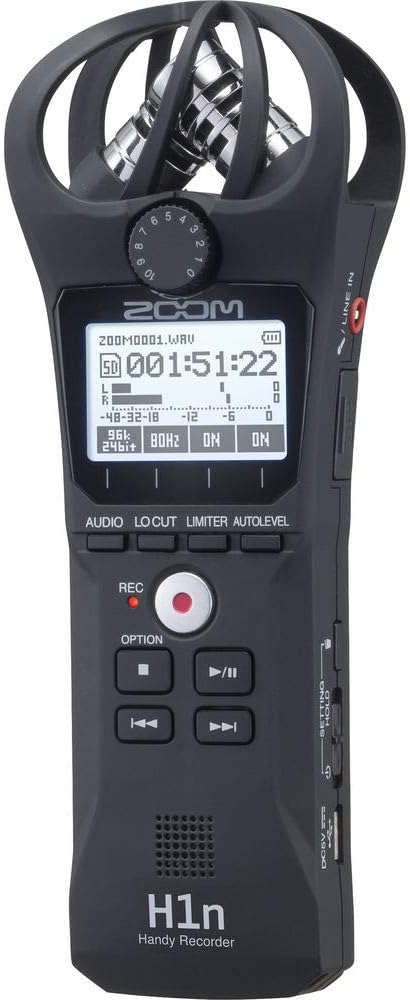 Picture of Zoom H1n Portable Recorder, Onboard Stereo Microphones, Camera Mountable, Records to SD Card, Compact, USB Microphone, Overdubbing, Dictation, For Recording Music, Audio for Video, and Interviews