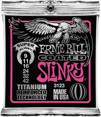 Picture of Ernie Ball 3123 Super Slinky Coated Titanium RPS Electric Guitar Strings - .009-.042