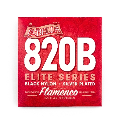 Picture of La Bella 820B Elite Series Black Nylon Silver Plated Hand Wound, Medium Flamenco Guitar String 29-42  (USA)