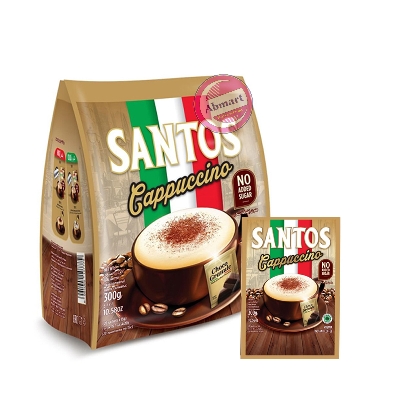 Picture of Santos Cappuccino Premix Instant Coffee (No Added Sugar) 20 Sachetx15gm