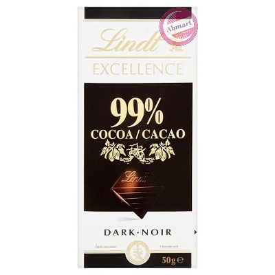 Picture of Lindt Excellence 99% Cocoa Dark Chocolate 50gm