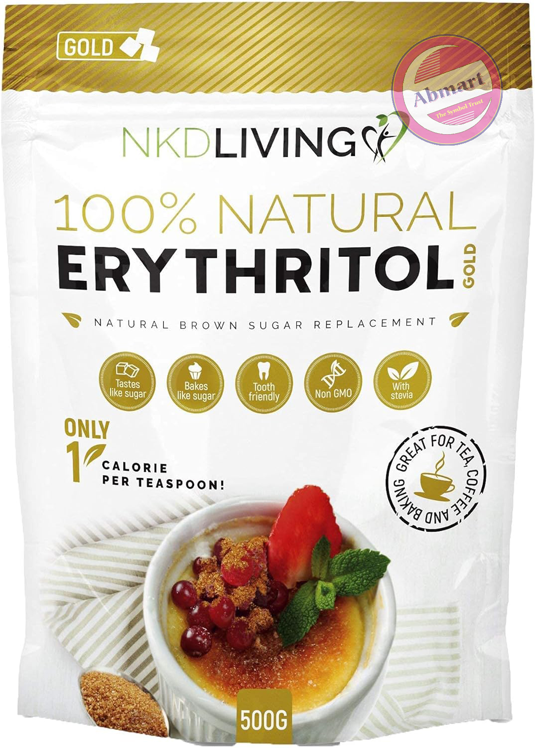 Picture of NKD Living Erythritol Gold 500g - Natural Brown Sugar Alternative with Stevia