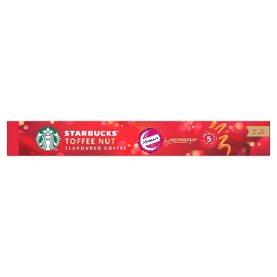 Picture of STARBUCKS Toffee Nut Flavoured Coffee by NESPRESSO, STARBUCKS BLONDE Roast Coffee Pods, 51g Tube of 10