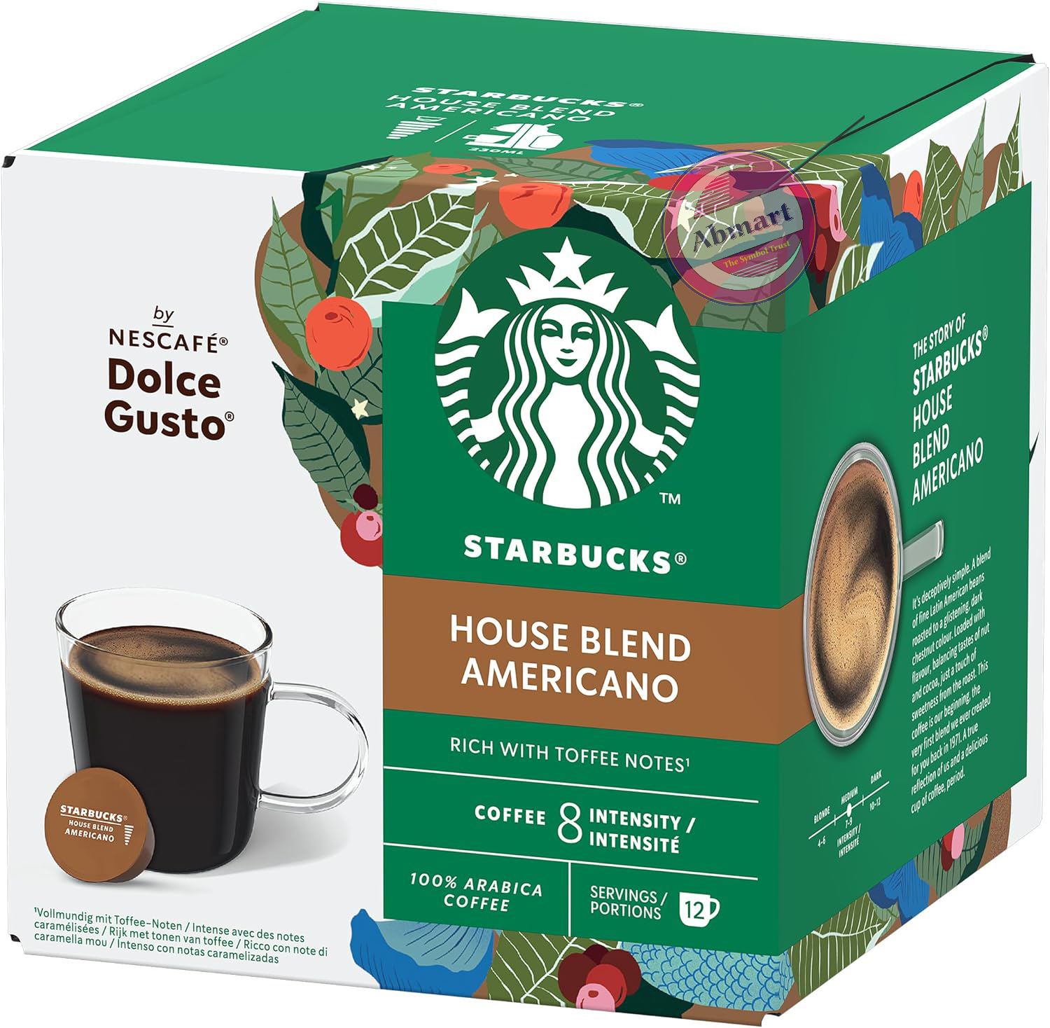 Picture of STARBUCKS Americano House Blend Medium Roast Coffee Pods by NESCAFÉ Dolce Gusto