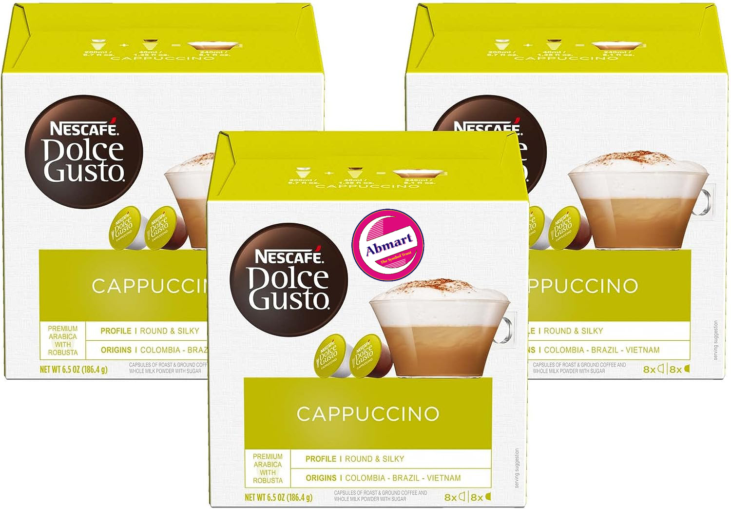 Picture of NESCAFE Dolce Gusto Coffee Capsules Cappuccino, 16 Count, Pack of 3 (Deluxe Edition)
