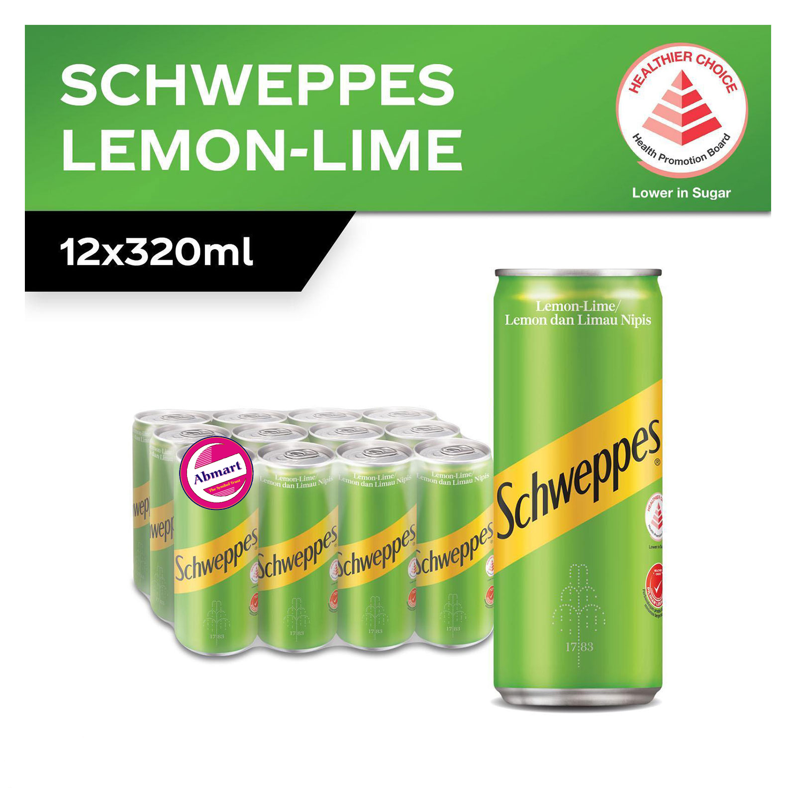 Picture of Schweppes Lemon Lime 12 x 320ML