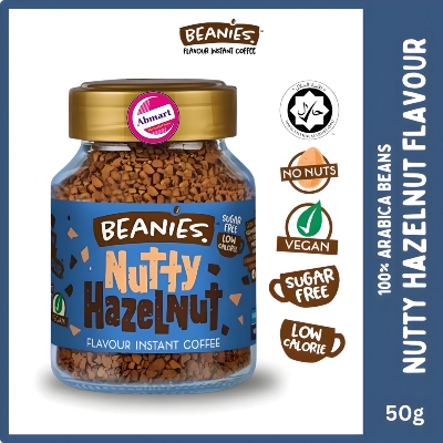 Picture of Beanies nutty hazzlenut Flavoured Instant Coffee 50gm UK