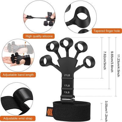 Picture of Finger Gripper Patients Hand Strengthener Finger Flexion & Extension Training Sunlight mall and Grip Strength Trainer Gripper Finger Exerciser Hook Grip Adjustable Gym