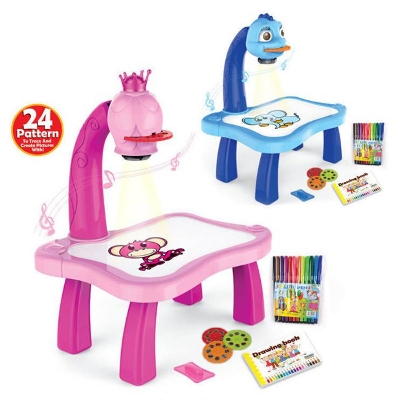 Picture of Child Learning Desk with Smart Projector Kids Painting Table Toy with Light Children Educational Tool Drawing Table