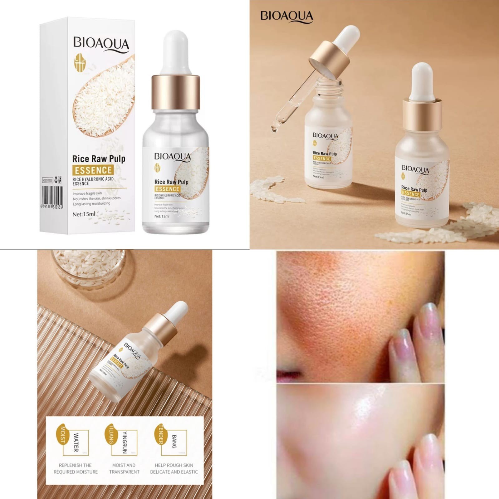 Picture of BIOAQUA hyaluronic acid essence hydration and moisturizing Rice Serum-15ml