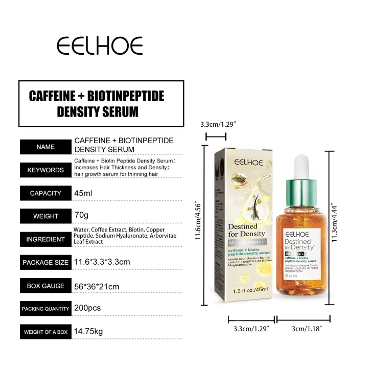 Picture of Eelhoe Biotin Fast Hair Growth Oil Hair Regrowth Serum Prevent Baldness Scalp Massage Treatment Hair Growth Liquid Anti-Hair Loss for Women and Men Dense Hair Growth Serum Dry Damaged Hair Care Essential Oil（45ml）