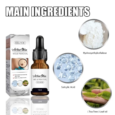 Picture of EELHOE Aclive Skin Mole Removal Essence Skin Tag Remover Mole Genital Wart Removal Antibacterial Liquid Painless Mole Skin Dark Spot Remover Serum Face Wart Tag Removal Solution 10ml