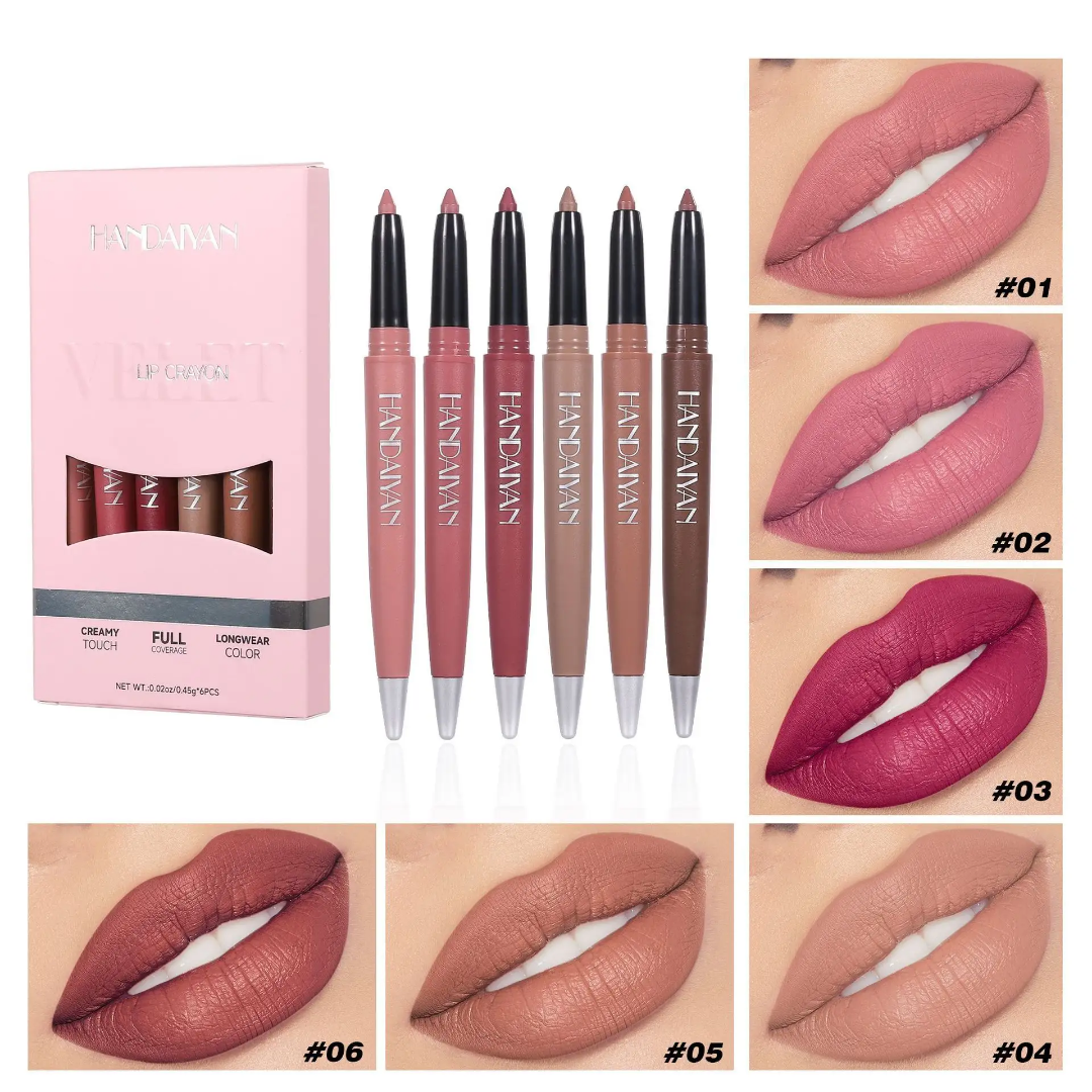 Picture of Handaiyan Velvet Lip Crayon Set – Creamy Touch, Full Coverage, Longwear Color (6PCS)