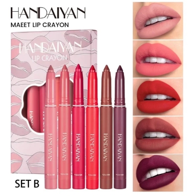 Picture of Handaiyan Maeet Lip Crayon Set A and B – 6PCS Velvet Matte Lipstick Crayons