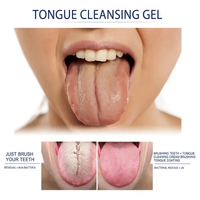 Picture of EELHOE Tongue Cleansing Gel and Tongue Scraper Kit - Fights Bad Breath, Special for Tongue (50g)