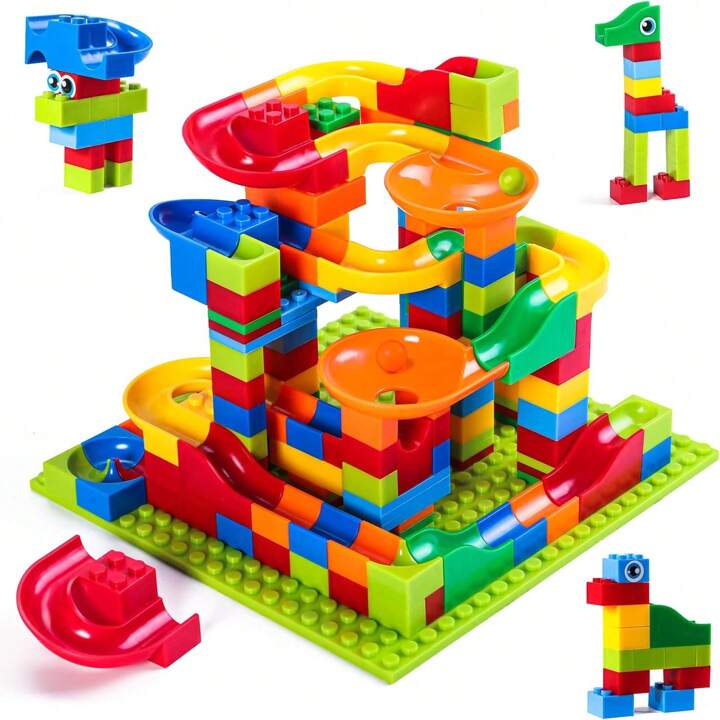 Buy 168pcs-building-blocks-toy-race-track-ball-abs-rotating-funnel-slide-brick-cartoon-ball-slideway-particle-inserting-toy-kids-gift    at Best Price In Bangladesh
