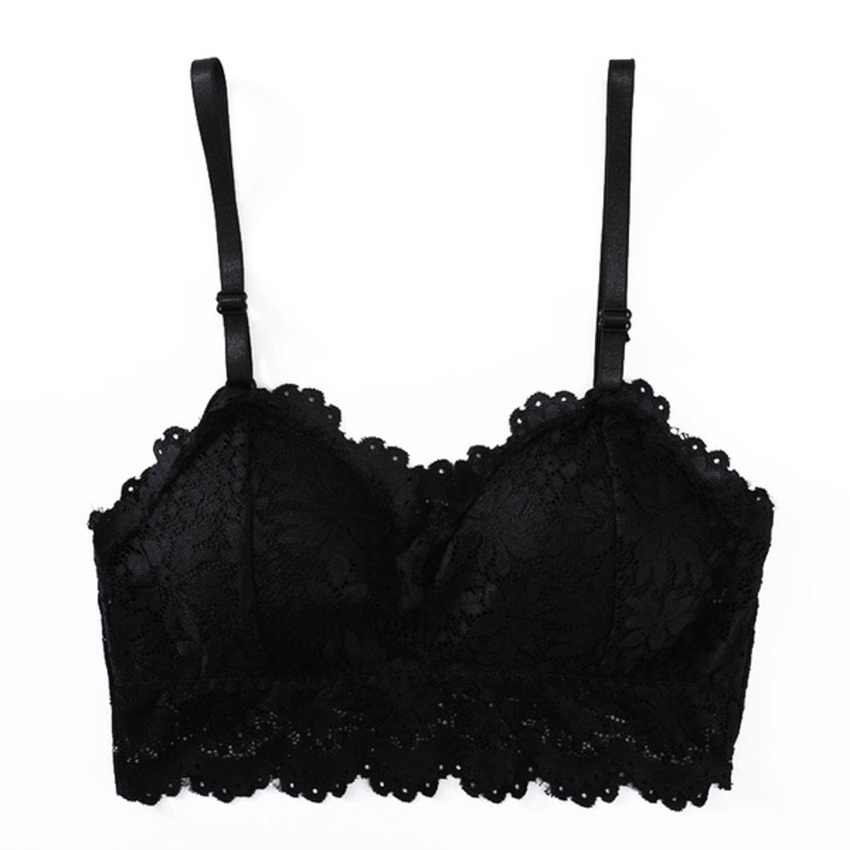 Picture of Spring and summer thin section anti-glare gathering sexy lace tube top breathable no steel ring sling wrap bra bra girl underwear