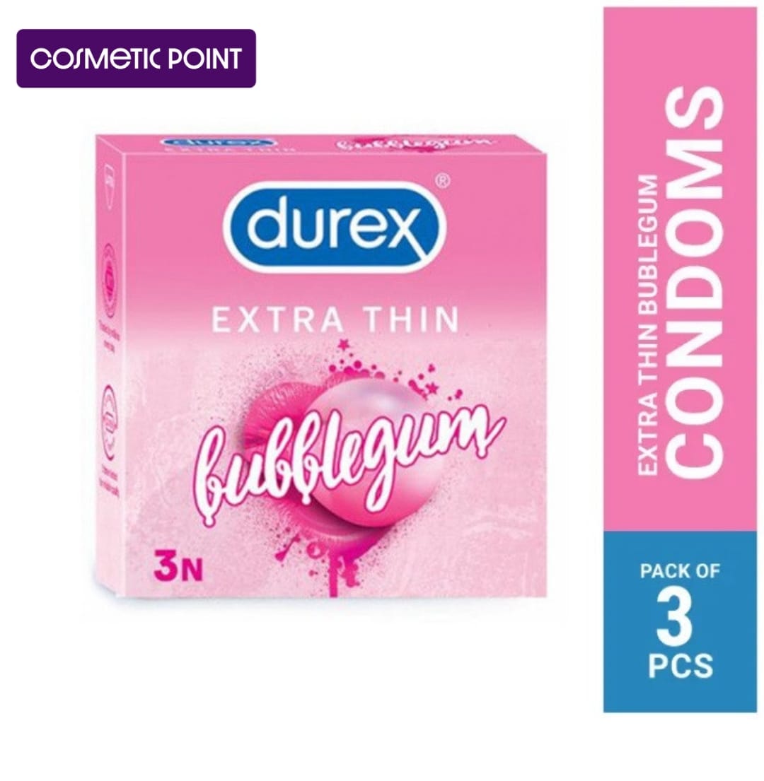 Picture of Durex - Extra Thin Bubble/gum Flavored Condom - Single Pack - 3x1=3pcs