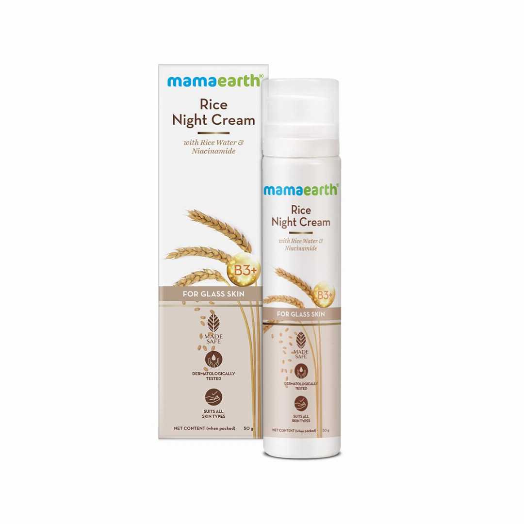 Picture of Mamaearth Rice Night ointment for Clear Skin With Rice Water & Niacinamide for Glass Skin-50 g