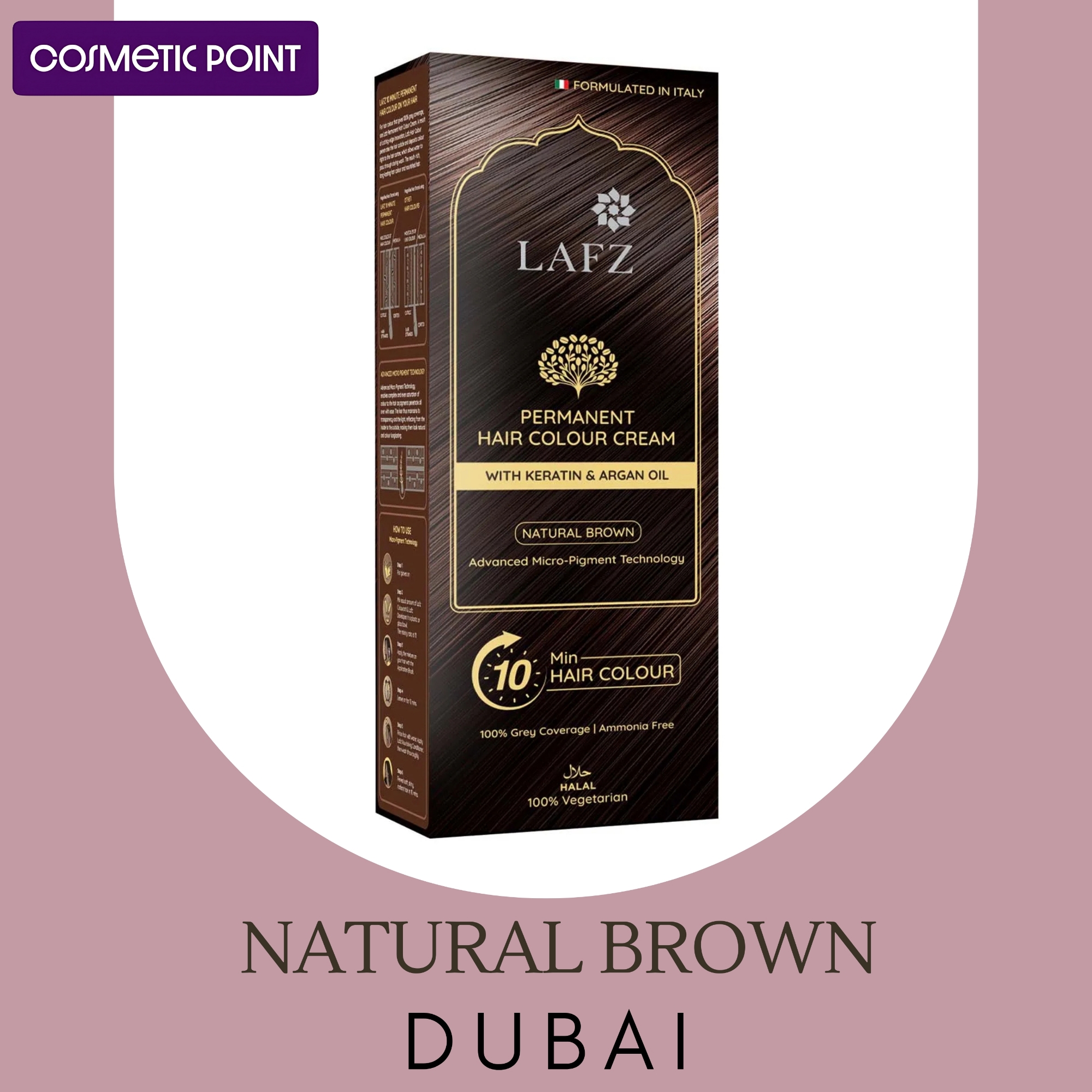 Picture of Lafz Permanent 10 Min Hair Color Cream Dubai (40ml) - Natural Brown