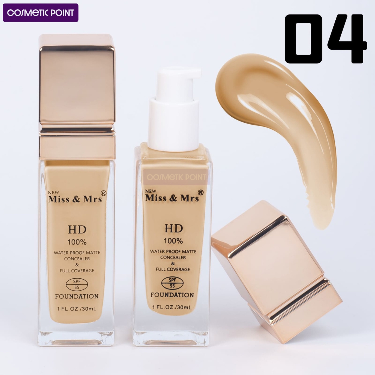 Picture of Miss & Mrs HD Waterproof Matte Full Coverage Foundation 30ml (shade - 04)