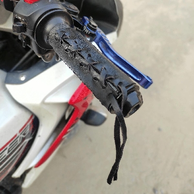 Picture of Bike Hand Grip (100% Leather) Universal Bike Hand Grip cover for all motorcycles