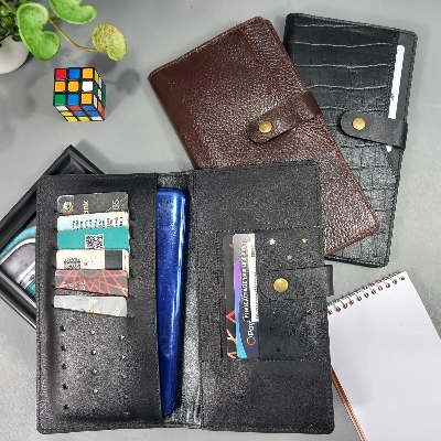 Picture of 100% Leather fashion Long Wallet, Business Wallets unisex,Two Fold Ultra-thin Long Wallet Travel Purses Coin Pouch ID Credit Cards Holders