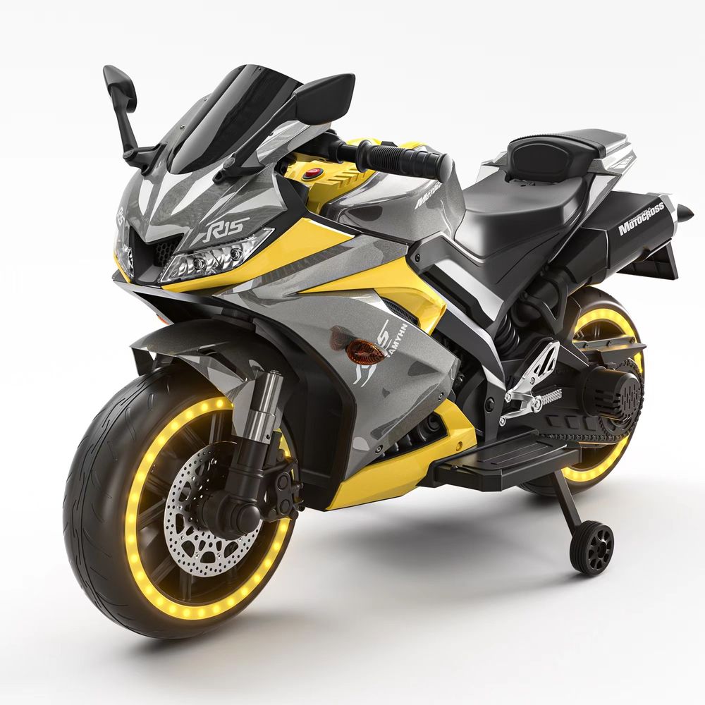 Picture of Kids R15 Electric Ride-On Bike – Big Size 12V Battery Motorcycle with Live Meter Display, LED Lights & Music – Suitable for Ages 2.5–15 Years