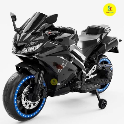 Picture of R15 Battery Operated Ride-On Bike for Kids – 12V Rechargeable Motorcycle with LED Lights, Bluetooth & Music – Electric Baby Toy Bike
