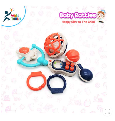 Picture of MIMI BELL ERES For New Born Baby Rattle and Teether - 5 Pcs (mimi_bells_pack_m3) - Model - 3