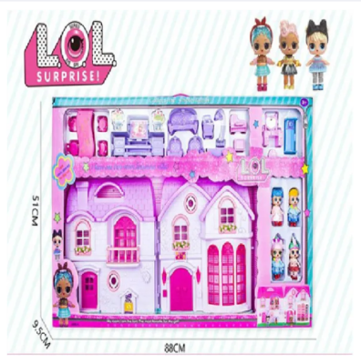 Picture of 4 Dolls Dream Room Doll House Fashion Doll Villa And Furniture Set For Kids Good Quality (Best Gift)