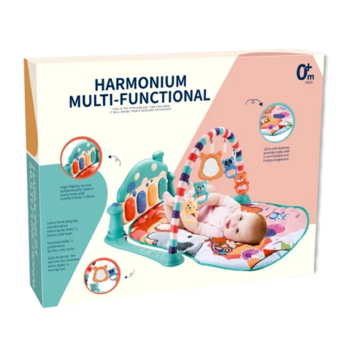 Picture of Shree Choice Toy Stop 3 in 1 Fitness Activity with Music and Lights Fun Piano, Harmonium Multi-Functional Kick and Play Mat Gym for Babies (Multicolour)