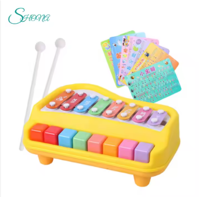 Picture of 2 in 1 VOCAL Piano Xylophone Kids Toy, Educational Toddler Musical Instruments ToySet, 8 Multicolored Key Scales in Crisp and Clear Tones with Mallets Music Cards and Songbook for Babies Boys Girls-Rokomari Ponner Hat