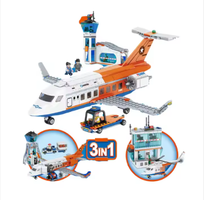 Picture of 3in1 City Series Aviation Cargo Plane Helicopter Airport Airbus Airplane Control Tower DIY Building Blocks Toy Set Kids Boy Gift KankongAgu