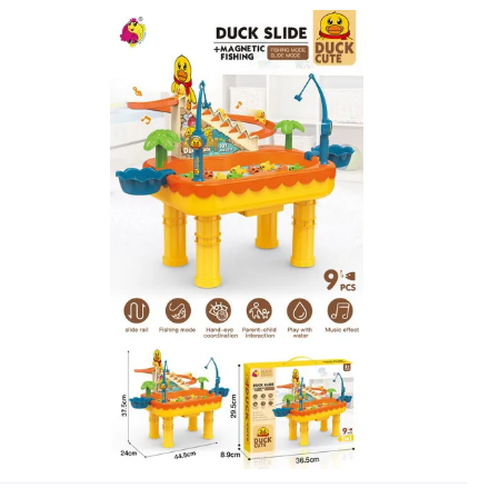 Picture of DoYay Fishing Pole Game for Kids Fish Gaming Gift Toy Fishing Table Game Penguins Sliding Boys Girls Age 3+