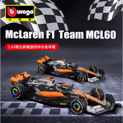 Picture of Bburago 1:43 2023 Mclaren F1 MCL60 -4 Lando Norris - 81 Oscar Piastri Alloy Car Die Cast Model Formula Racing Toy Collectible