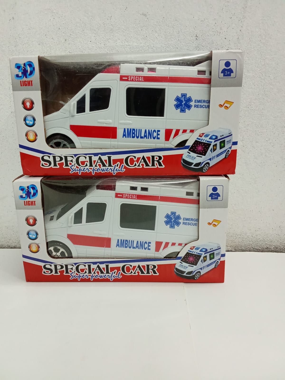 Picture of White Ambulance Vehicles Car Model Toy Alloy Diecast 3D Light & Sound Kids
