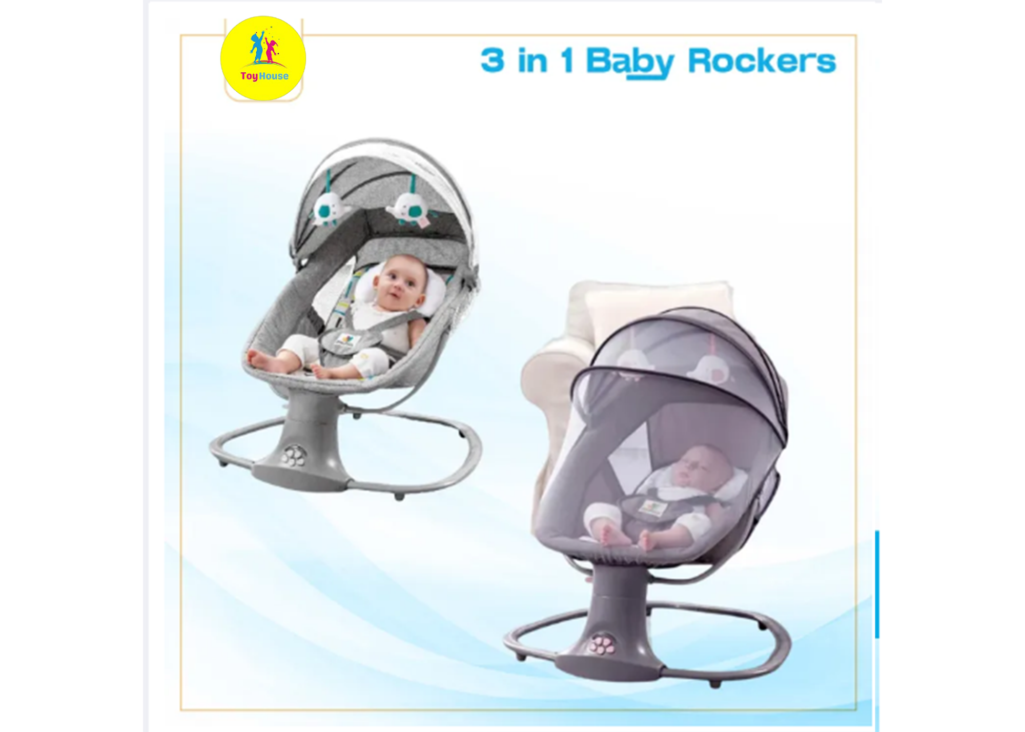 Picture of Deluxe Multi-Functional Remote Control Bassinet New born to Toddlers Bouncer with Vibration Rattles - 18 kg