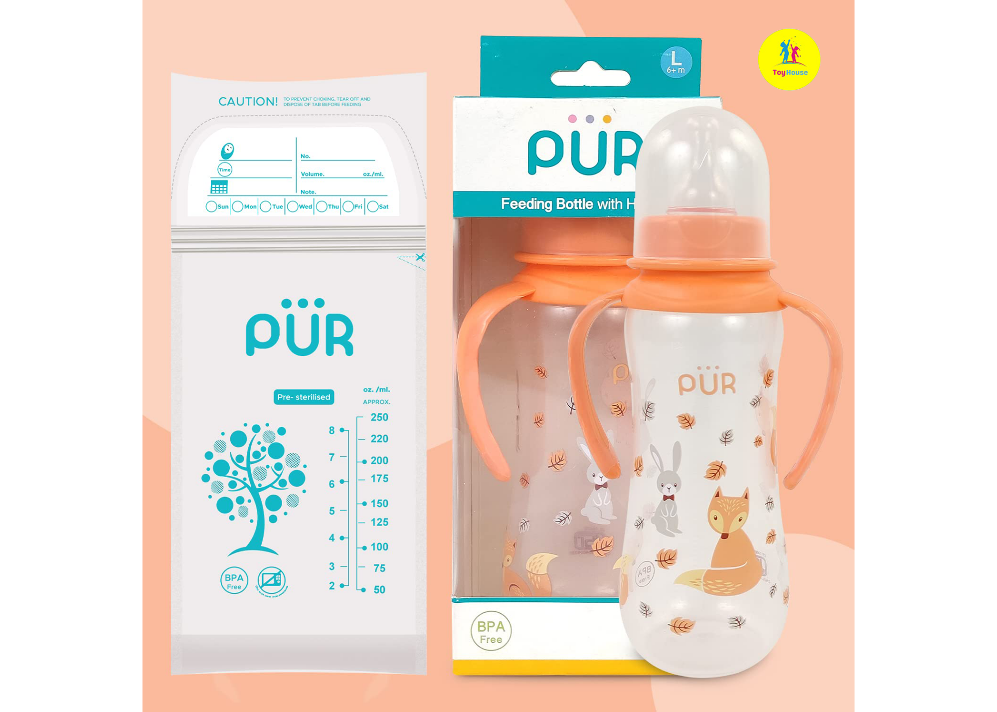 Picture of Pur Feeding Bottle W/H 9oz./250ml. - (9014)