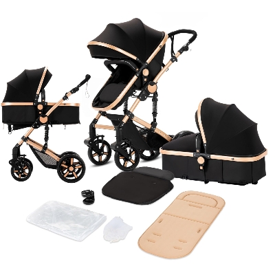 Picture of Belecoo Baby Stroller 2 in 1/3 in 1 High Landscape Pushchair Reclining Baby Carriage Foldable Pushchair Cradle Puchair