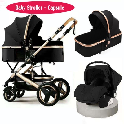 Picture of Belecoo Baby Stroller 2 in 1/3 in 1 High Landscape Pushchair Reclining Baby Carriage Foldable Pushchair Cradle Puchair