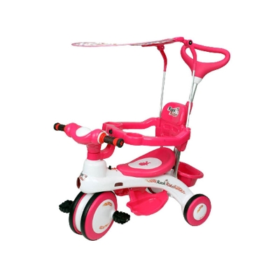 Picture of Kids Rock Rider Tricycle with Backrest, Safety Fence, Push Handle and Sunroof