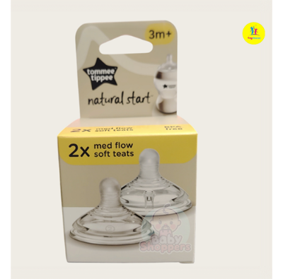 Picture of Tommee Tippee Natural Start Medium Flow Soft Teat 3 Months Plus, Pack of 2 - TT 423962