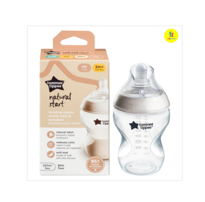 Picture of Tommee Tippee Natural Start PP Bottle with Super Soft Teat, Med Flow - 260 ml