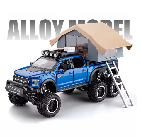 Picture of 1:32 High Simulation Ford F-150 Raptor Car Model Alloy Model Sound Light Pull Back Children's Car Model For-Gift
