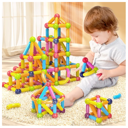 Picture of 48 PCS Building Blocks Toy Magnetic Construction Set Magnet Ball Sticks Rod Games Montessori Educational Toys For