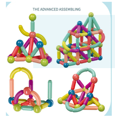 Picture of 48 PCS Building Blocks Toy Magnetic Construction Set Magnet Ball Sticks Rod Games Montessori Educational Toys For
