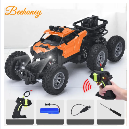 Picture of HelloKimi RC V-ehicles 2.4G R-emote C-ontrol Car T-oy Rotary Climbing V-ehicle High Speed Off-Road Racing Car T-oys Chargeable Monster Truck T-oy for B-oys K-ids G-ift - car toy