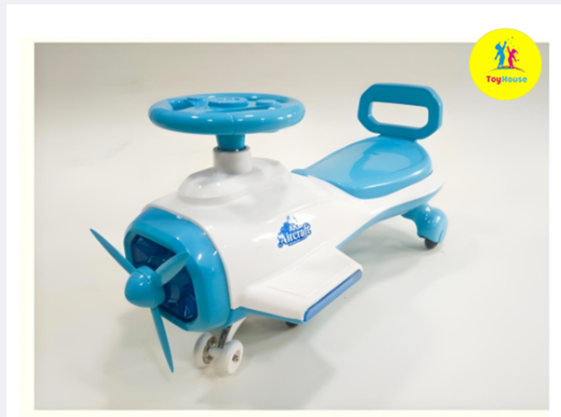 Picture of Aircraft Baby Swing Car this tricycle ensures stability and balance during rides. Its adjustable seat grows with your child