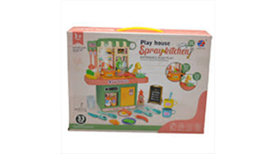 Picture of Kids simulation kitchen 33PCS plastic cooking table pretend play set home modern kitchen toy set